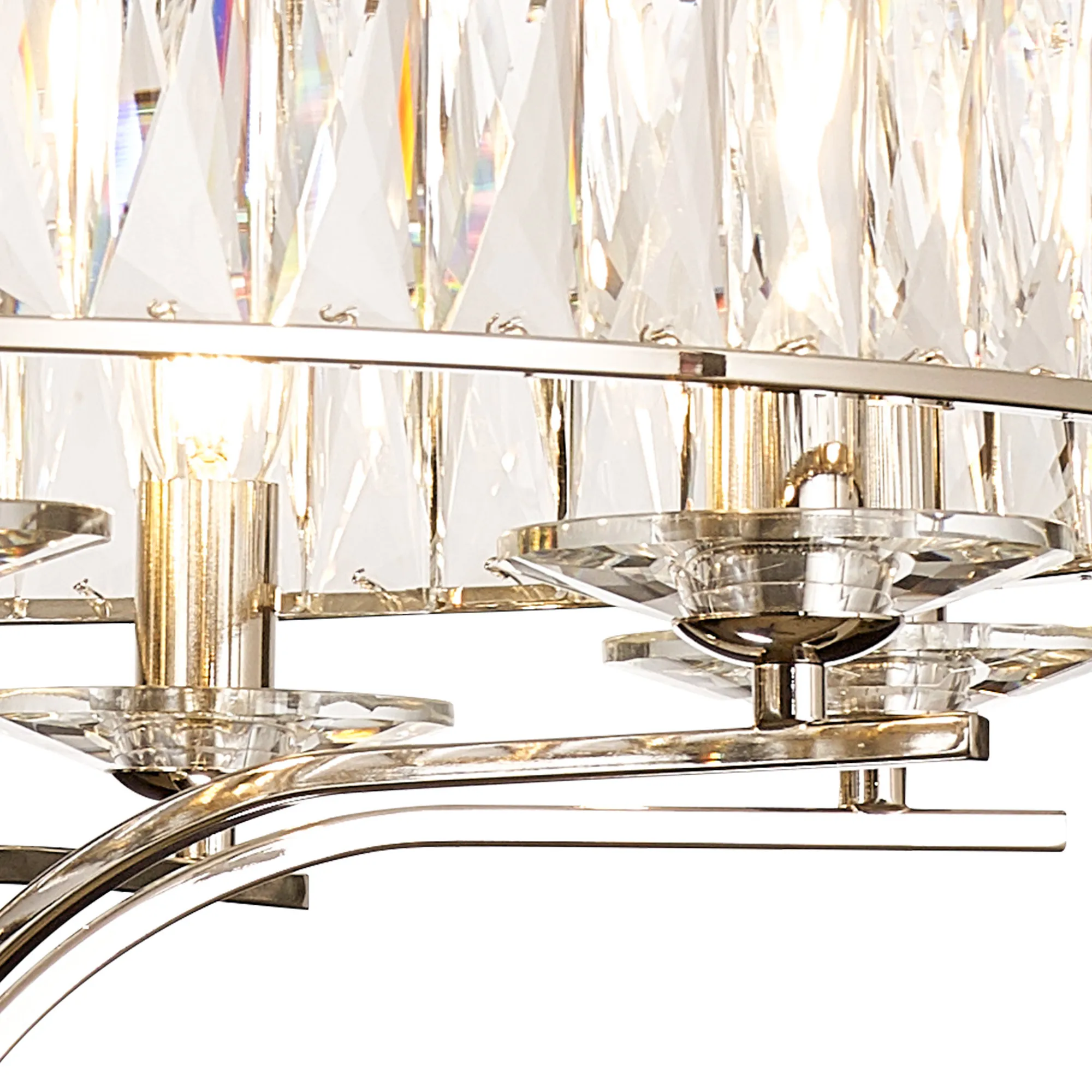 Vivienne Crystal Pendant/Semi Ceiling 8 Light Polished Nickel IL31820  Diyas Vivienne Polished Nickel